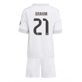Dětské fotbalový komplet Real Madrid Brahim Diaz #21 Domácí košile 2025-26 Krátkým Rukávem